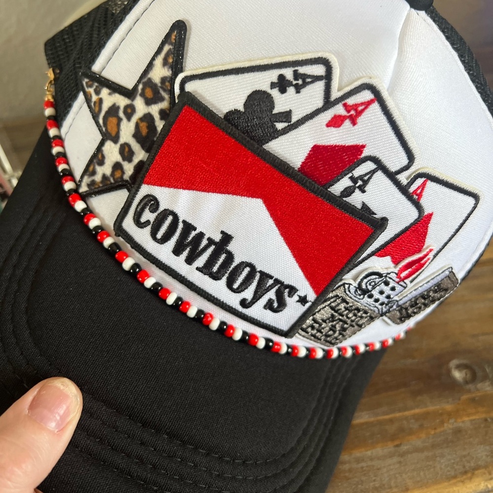 Black and Red Cowboy Trucker Hat